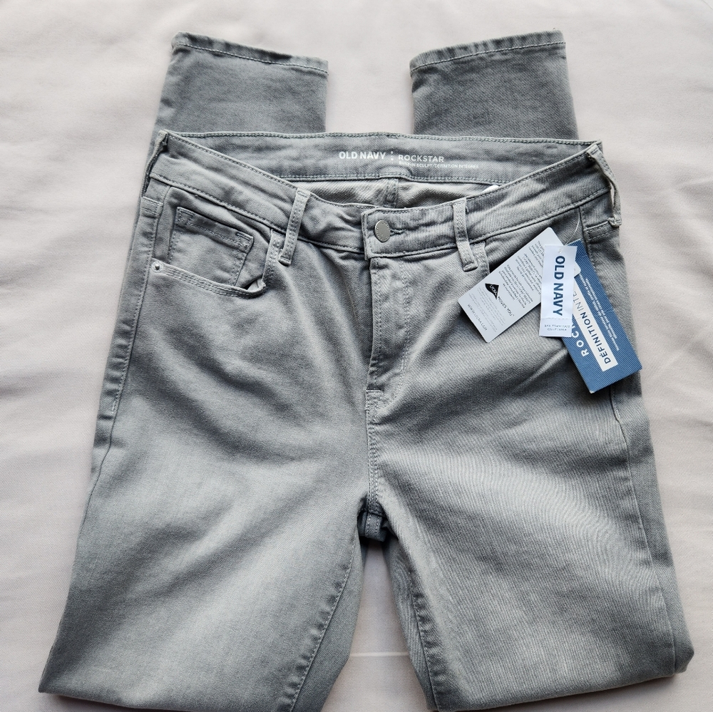 Old Navy Women's Skinny Jeans - Light Gray